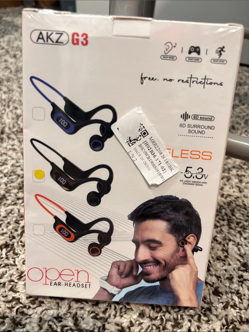 G3 Wireless Open-Ear Headset — Black & Orange